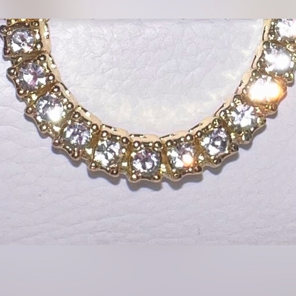 Gold Tennis chain necklace 14k gold fill with VVS CZS - Picture 9 of 10